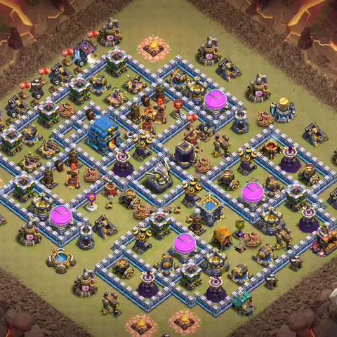 TH12 war CWL base layout with copy link for Clash of Clans anti 3 star defense, layout #079