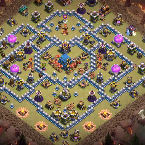 TH12 war CWL base layout with copy link for Clash of Clans anti 3 star defense, layout #088
