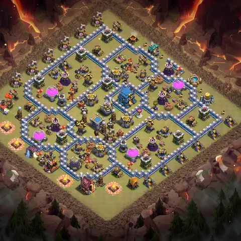 TH12 war CWL base layout with copy link for Clash of Clans anti 3 star defense, layout #109
