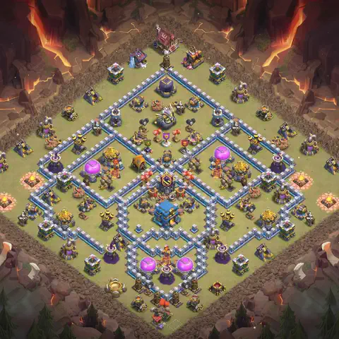 TH12 anti blimp cwl war base layout #121