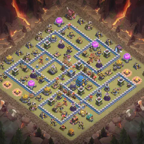 TH12 anti air cwl war base layout #127
