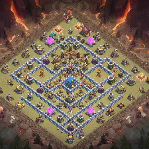 TH12 anti blimp cwl war base layout #136