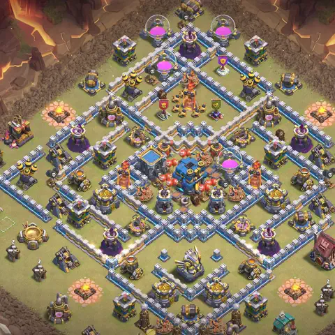 TH12 anti lavaloon cwl war base layout #148