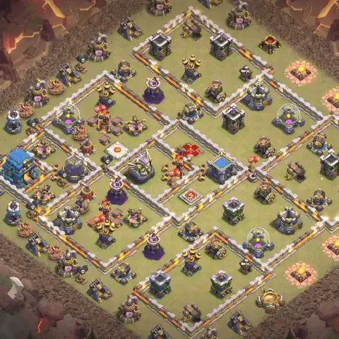 TH12 anti blimp cwl war base layout #154