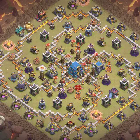 TH12 anti lavaloon cwl war base layout #157