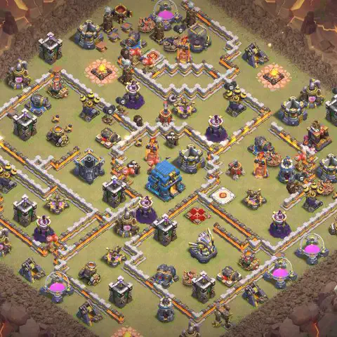 TH12 anti lavaloon cwl war base layout #166