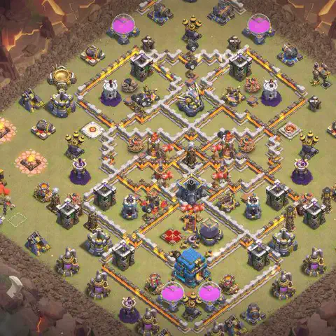 TH12 anti blimp cwl war base layout #172