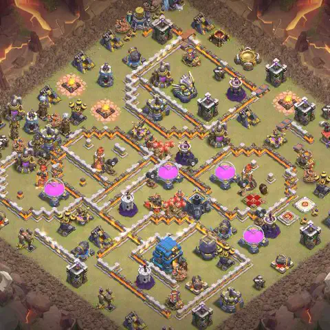 TH12 anti lavaloon cwl war base layout #175