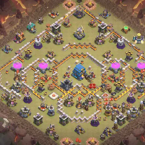 TH12 anti blimp cwl war base layout #187