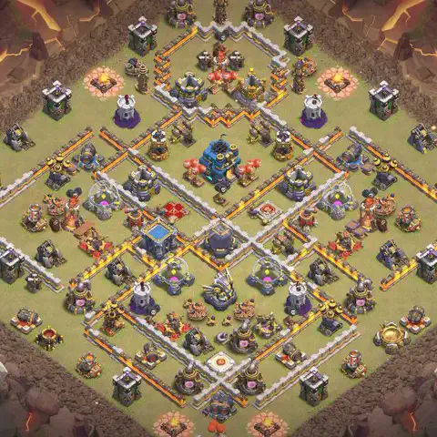 TH12 anti blimp cwl war base layout #190