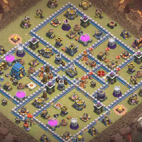 TH12 anti e-drag cwl war base layout #205