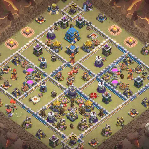 TH12 anti lavaloon cwl war base layout #214