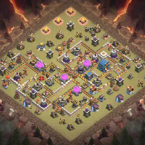 TH12 anti e-drag cwl war base layout #223
