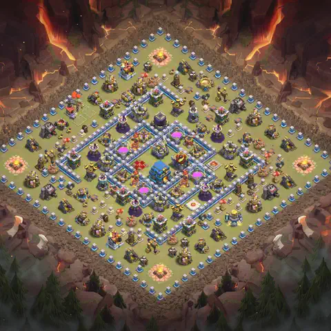 TH12 anti lavaloon cwl war base layout #229