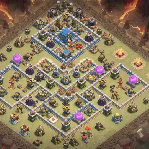 TH12 anti lavaloon cwl war base layout #250