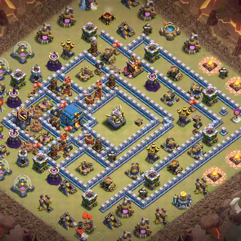 TH12 war defense base layout with copy link for Clash of Clans CWL anti 3 star, layout #066