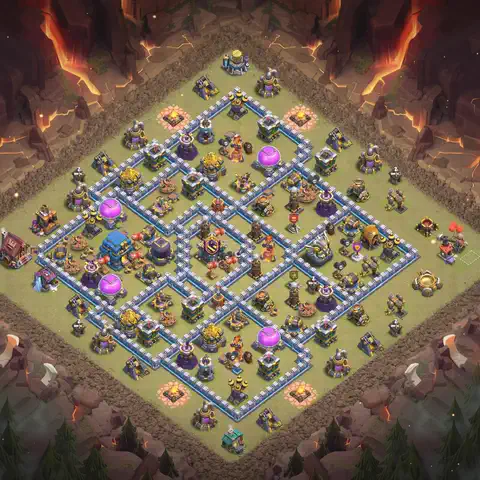 TH12 anti lavaloon war defense base layout #120