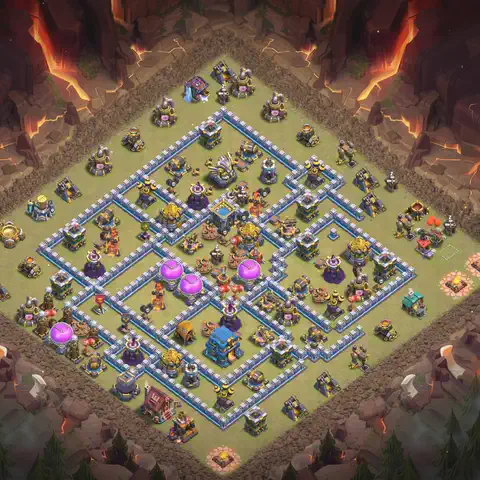 TH12 anti e-drag war defense base layout #126
