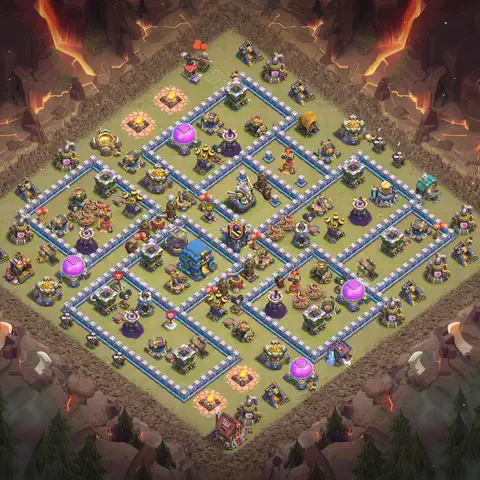 TH12 anti e-drag war defense base layout #135