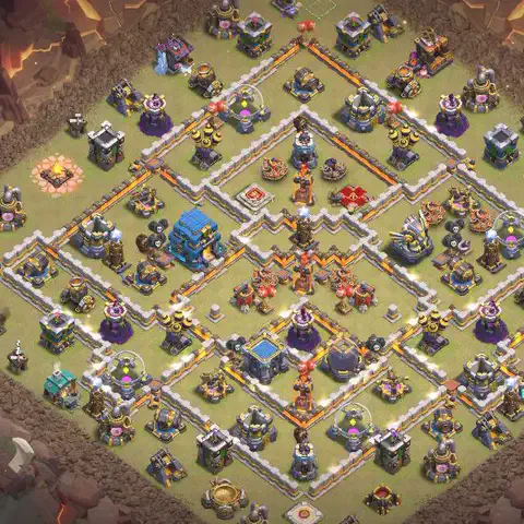 TH12 anti e-drag war defense base layout #153