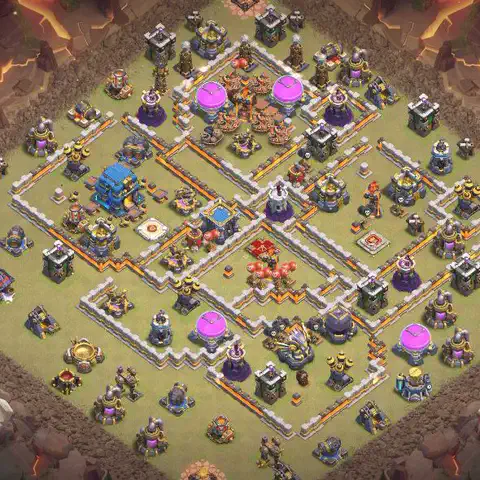 TH12 anti lavaloon war defense base layout #168