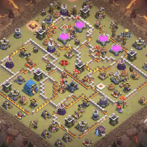TH12 anti lavaloon war defense base layout #177