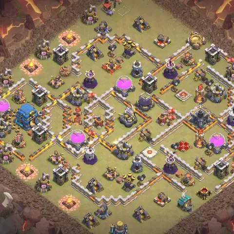 TH12 anti e-drag war defense base layout #180
