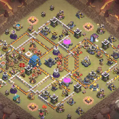 TH12 anti lavaloon war defense base layout #186