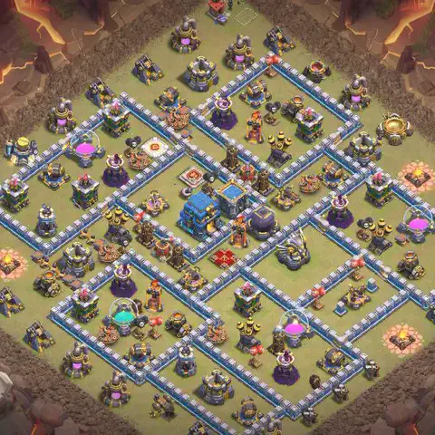 TH12 anti lavaloon war defense base layout #201