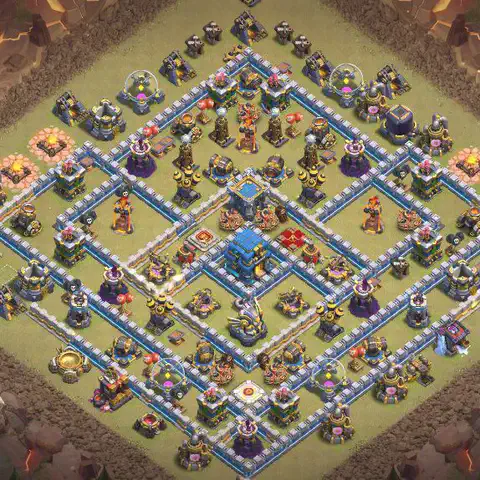 TH12 anti e-drag war defense base layout #210