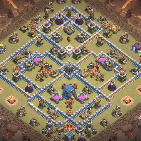 TH12 anti air war defense base layout #213