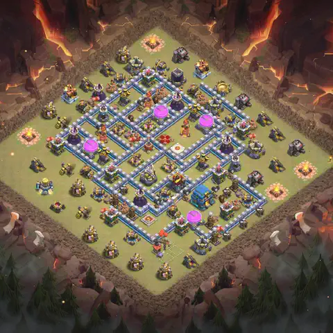 TH12 anti blimp war defense base layout #228