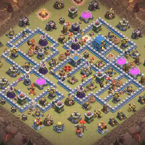 TH12 anti air war defense base layout #240