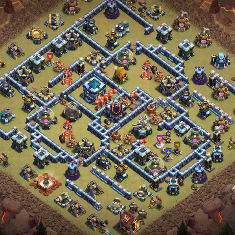 TH13 war anti 3 star base layout with copy link for Clash of Clans CWL defense, layout #017