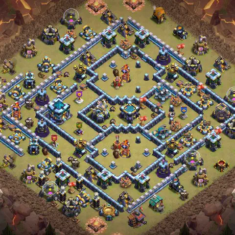 TH13 war anti 3 star base layout with copy link for Clash of Clans CWL defense, layout #020