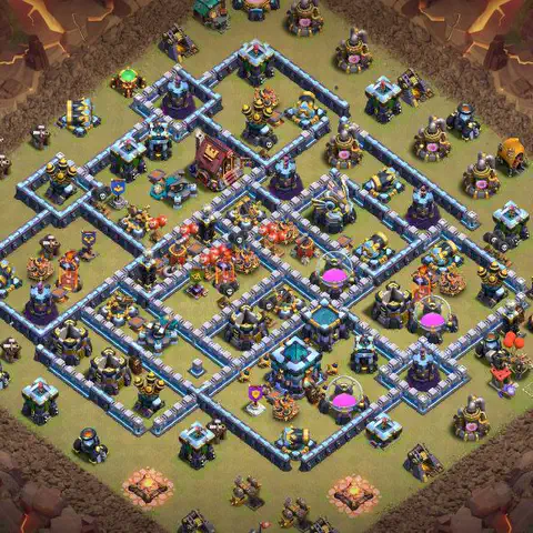 TH13 war anti 3 star base layout with copy link for Clash of Clans CWL defense, layout #023
