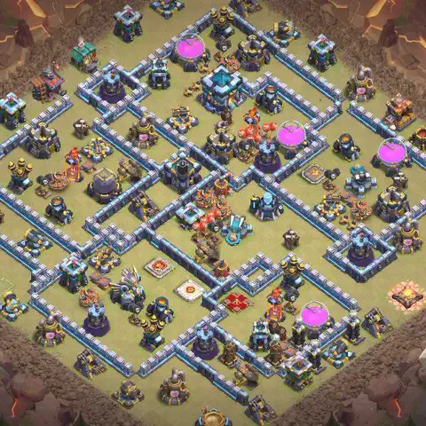 TH13 anti blimp anti 3-star war base layout #032
