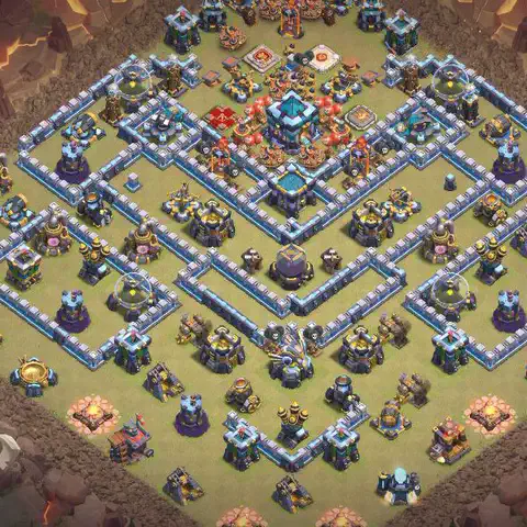 TH13 anti e-drag anti 3-star war base layout #041