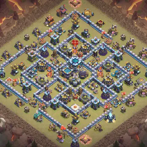 TH13 anti lavaloon anti 3-star war base layout #044