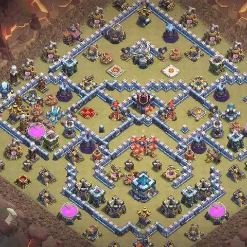 TH13 anti lavaloon anti 3-star war base layout #056