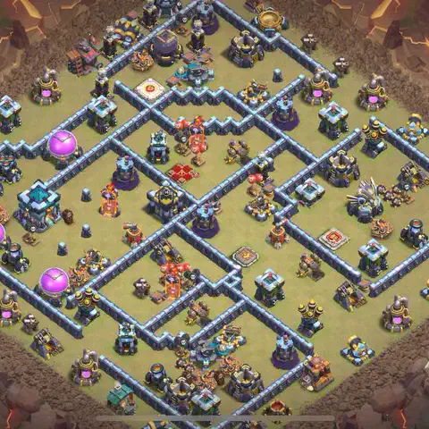 TH13 anti blimp anti 3-star war base layout #059
