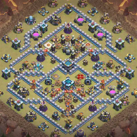 TH13 anti e-drag anti 3-star war base layout #077