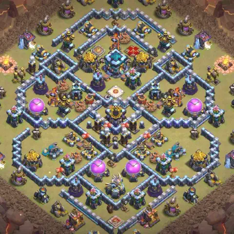 TH13 anti air anti 3-star war base layout #098