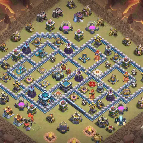 TH13 anti e-drag anti 3-star war base layout #116