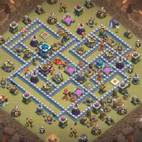 TH13 anti air anti 3-star war base layout #122