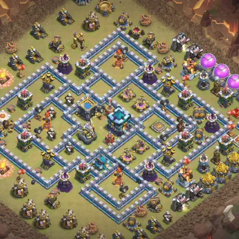 TH13 anti blimp anti 3-star war base layout #125