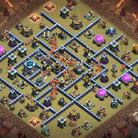 TH13 war CWL base layout with copy link for Clash of Clans anti 3 star defense, layout #010