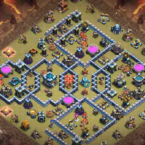 TH13 war CWL base layout with copy link for Clash of Clans anti 3 star defense, layout #013
