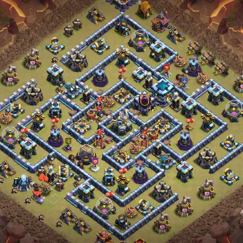 TH13 war CWL base layout with copy link for Clash of Clans anti 3 star defense, layout #016