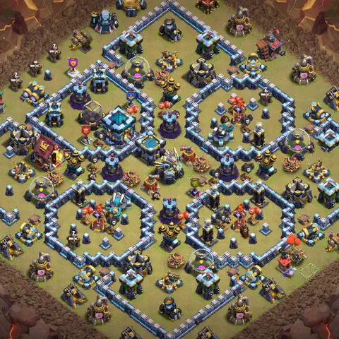 TH13 war CWL base layout with copy link for Clash of Clans anti 3 star defense, layout #022